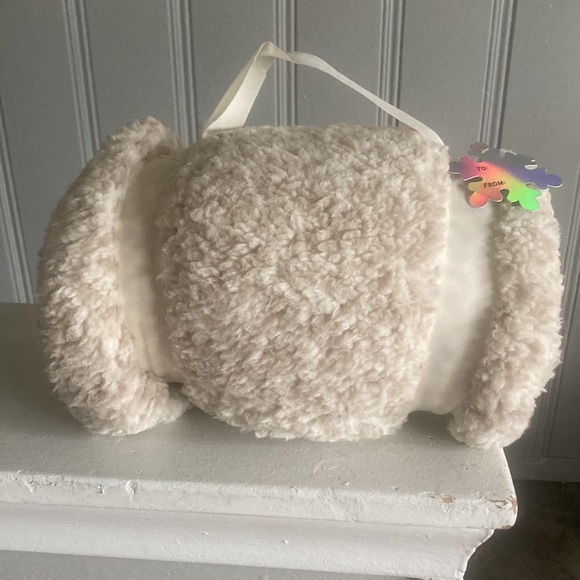NWT Beautiful Cream Animal Print Sherpa Travel Throw Blanket w/ ❄️Gift Tag 50x60 - Picture 11 of 16